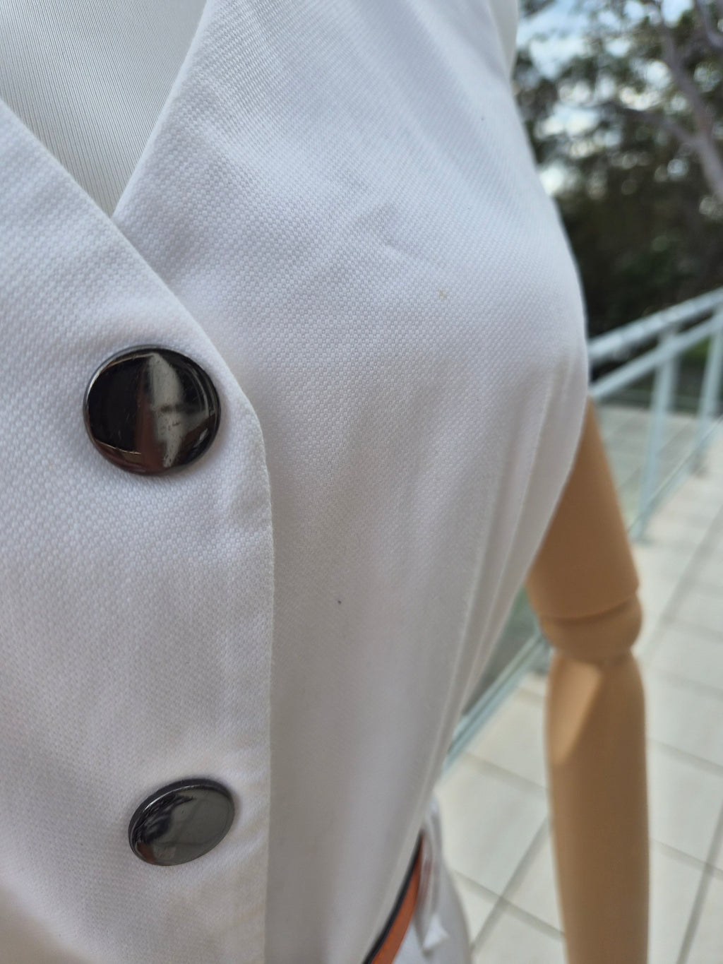 Cue White button Utility Dress - Size 8