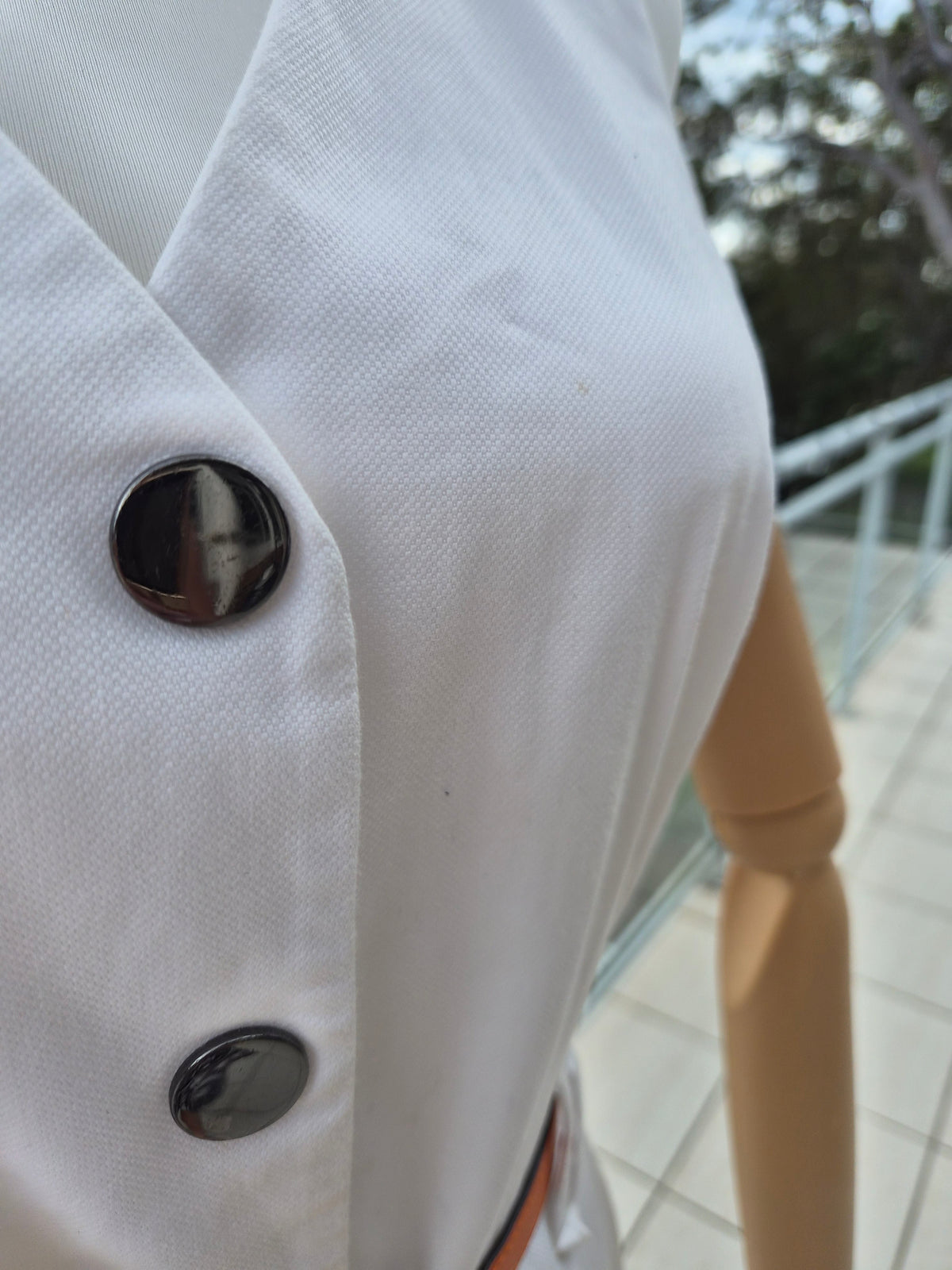 Cue White button Utility Dress - Size 8