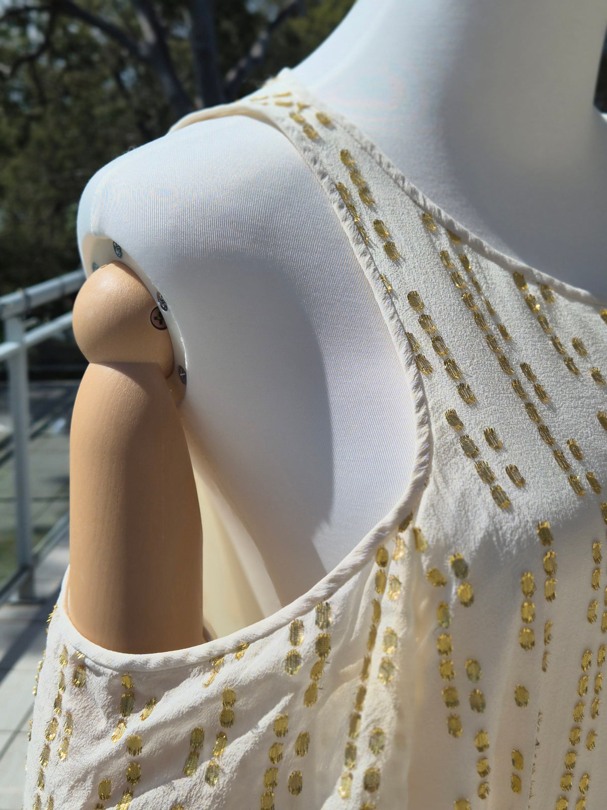 Silk Gold accents Dress - Size 10 Retail $800.00