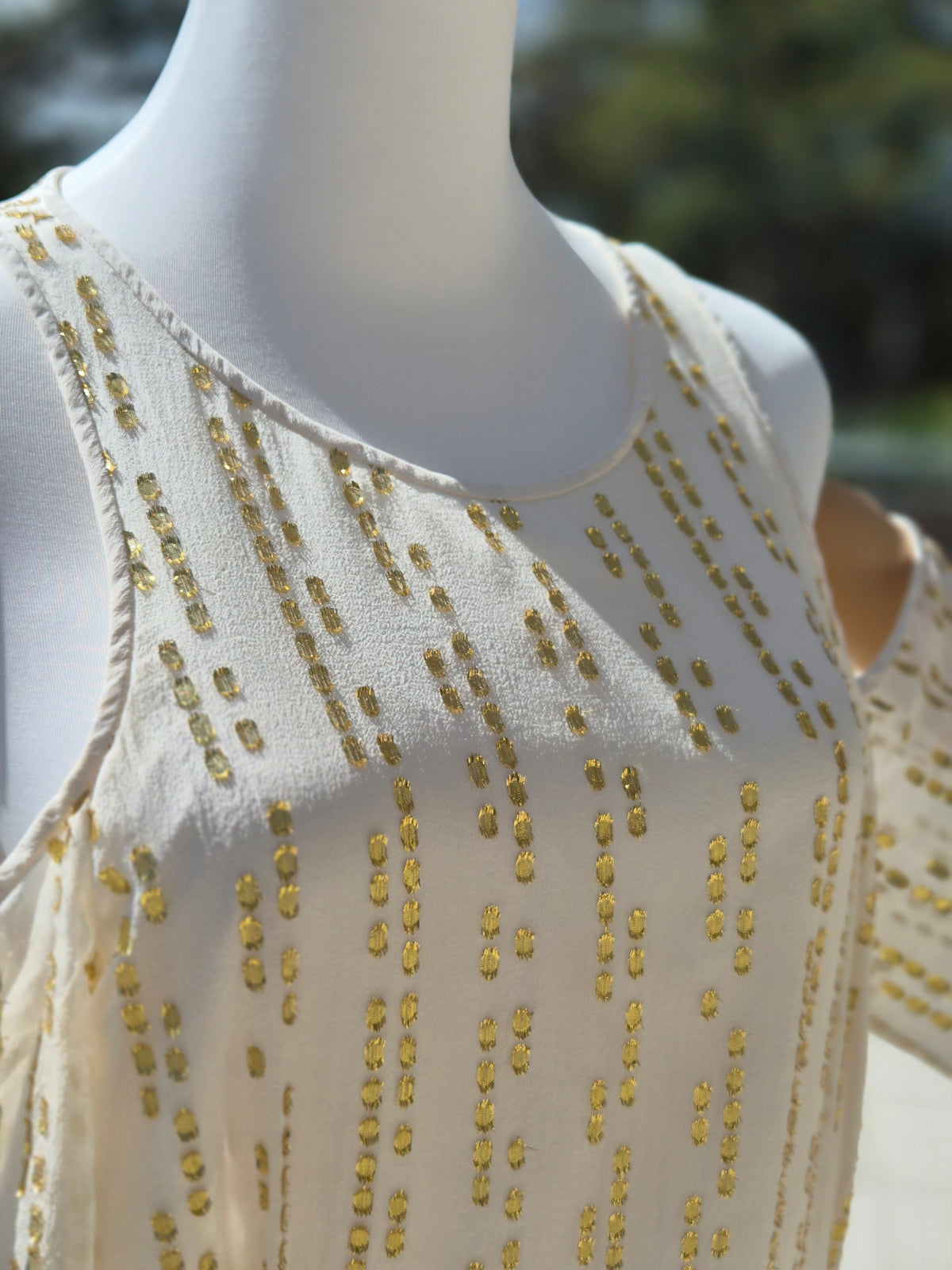 Silk Gold accents Dress - Size 10 Retail $800.00