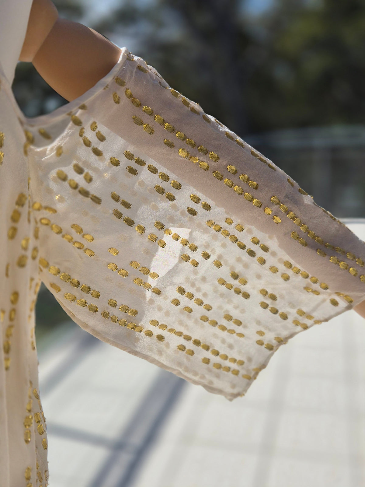 Silk Gold accents Dress - Size 10 Retail $800.00