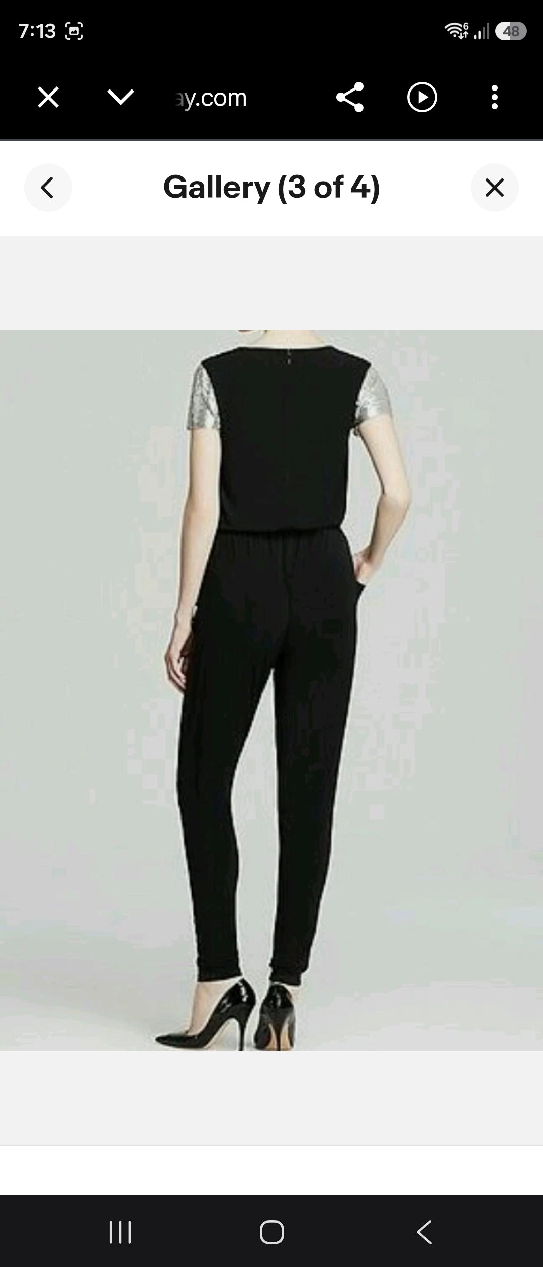 Michael Kors Slim-leg Metallic-Sleeve Jumpsuit - Size 10