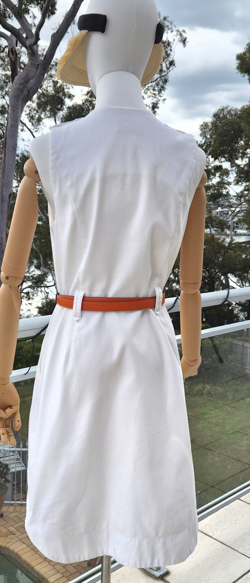 Cue White button Utility Dress - Size 8