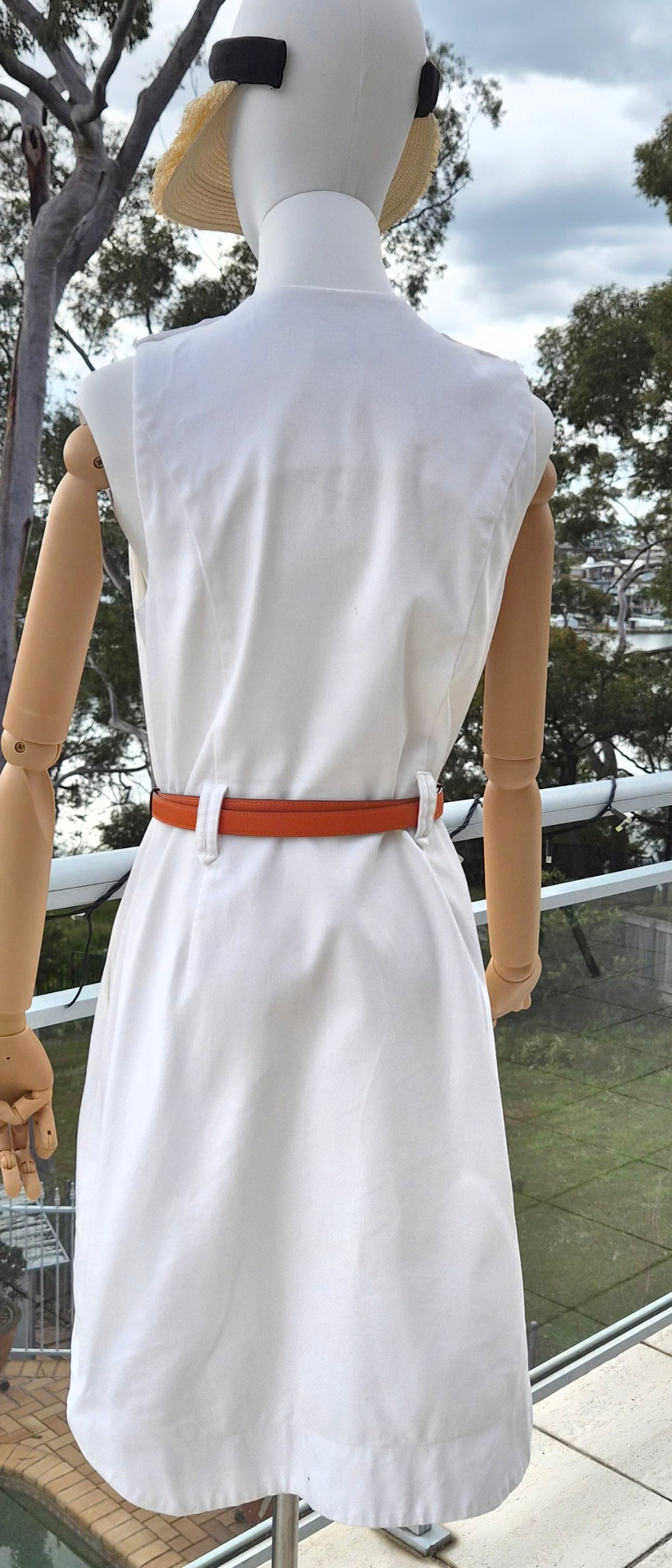 Cue White button Utility Dress - Size 8