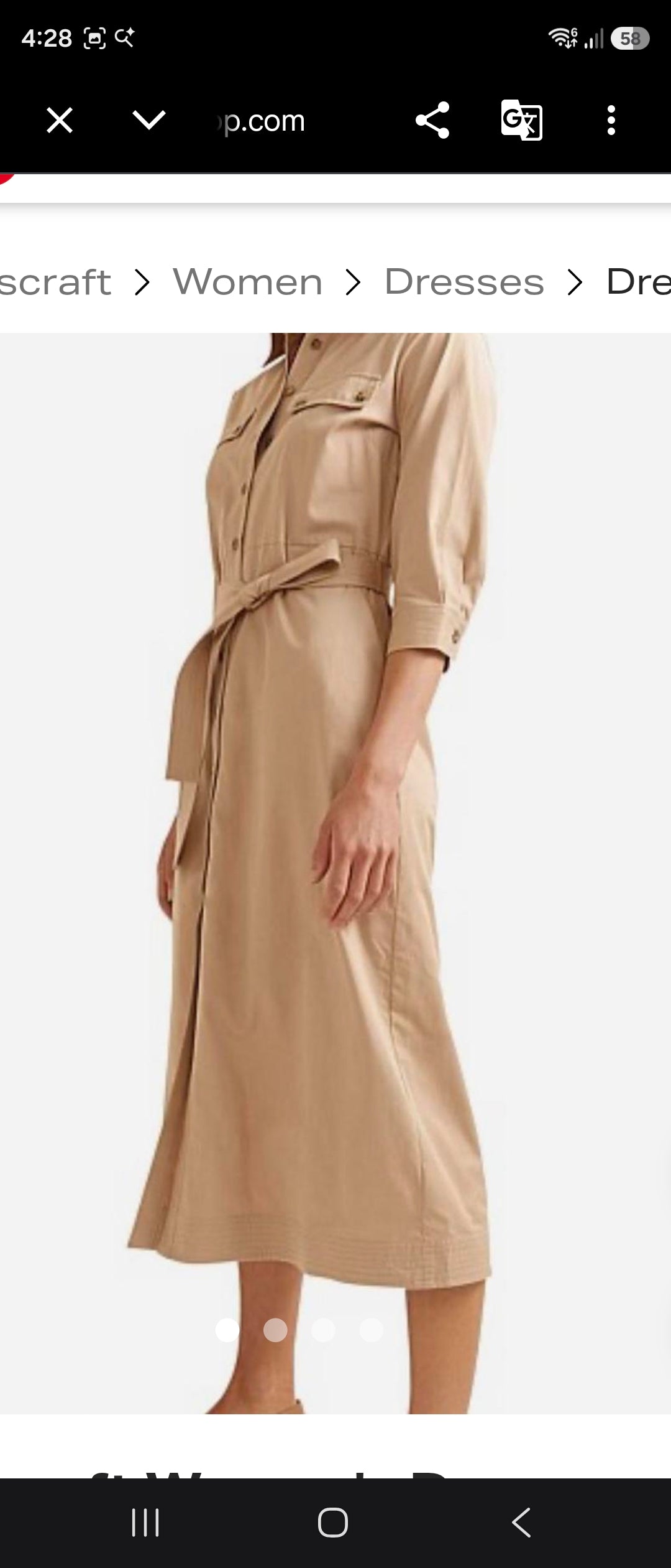 Sportcraft Ditte Shirt Dress in Beige Size 8