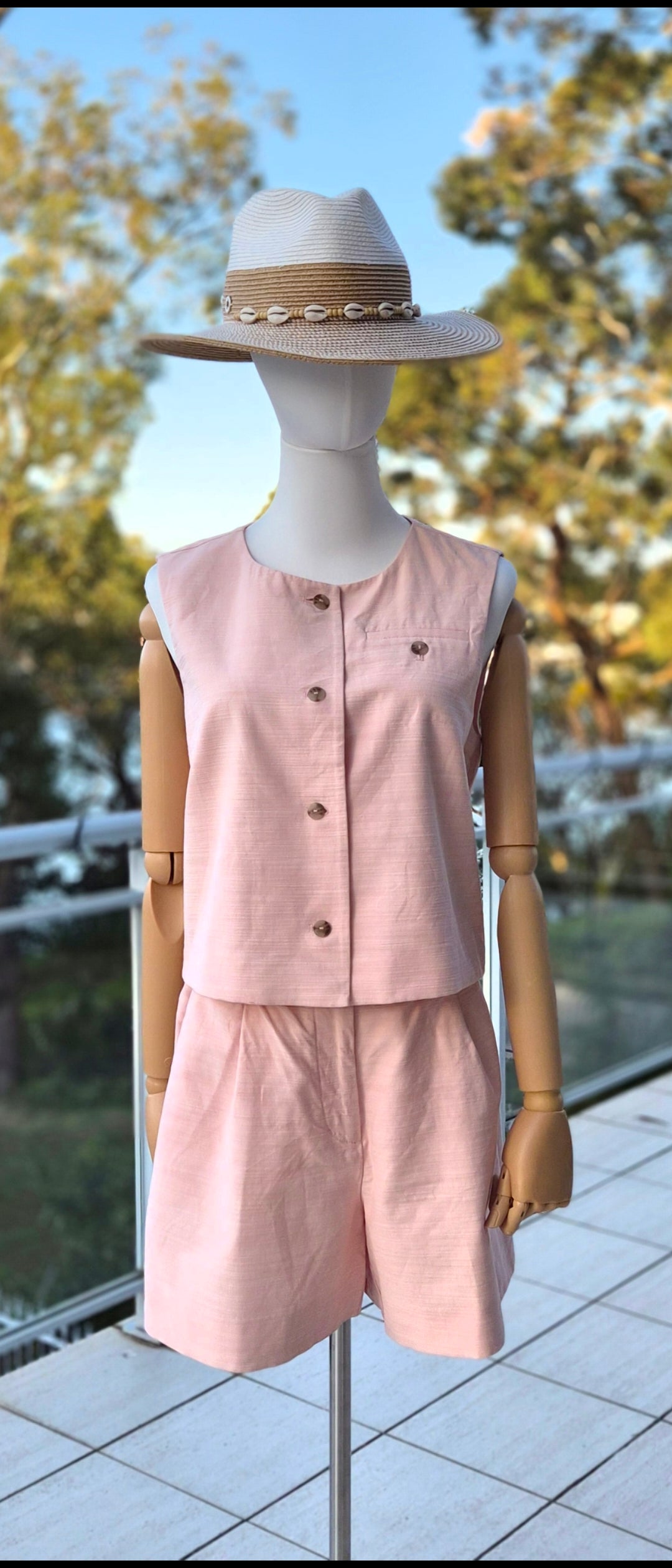 Country Road Textured Guava Top and shirt Set - Size 8