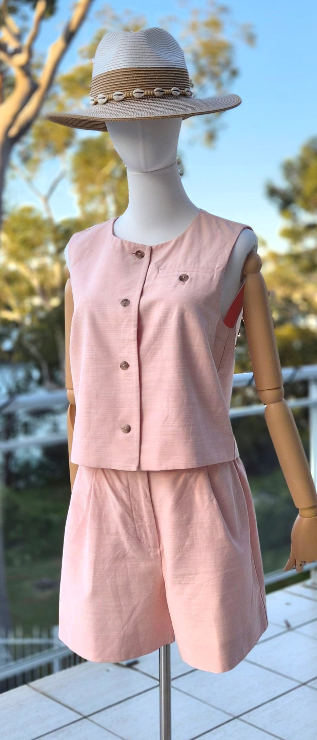 Country Road Textured Guava Top and shirt Set - Size 8