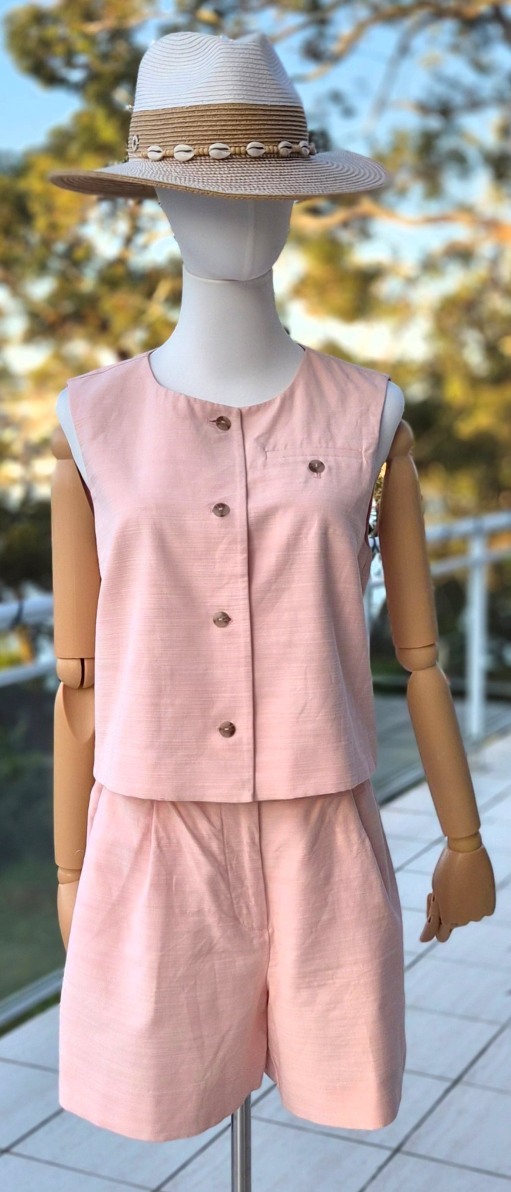 Country Road Textured Guava Top and shirt Set - Size 8