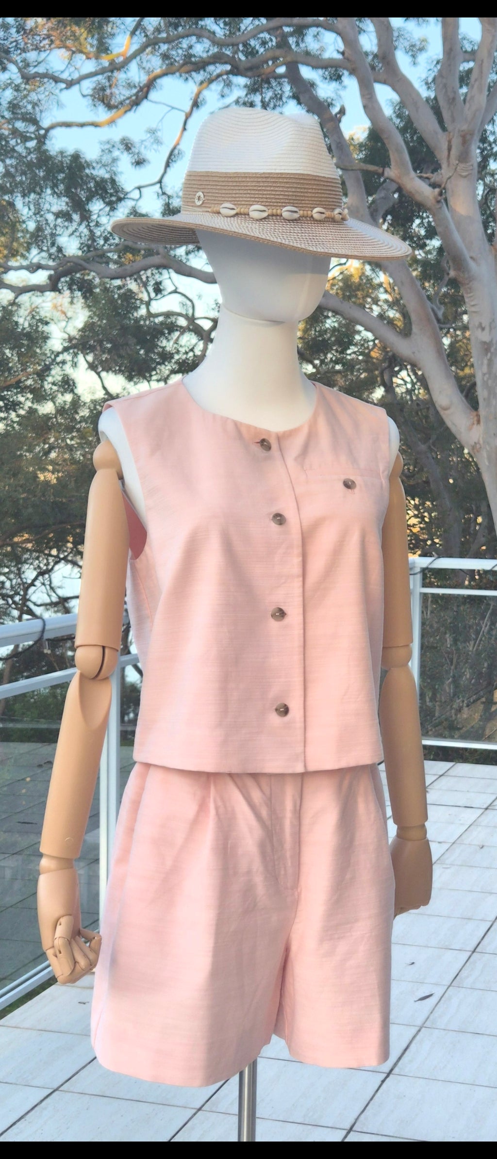 Country Road Textured Guava Top and shirt Set - Size 8