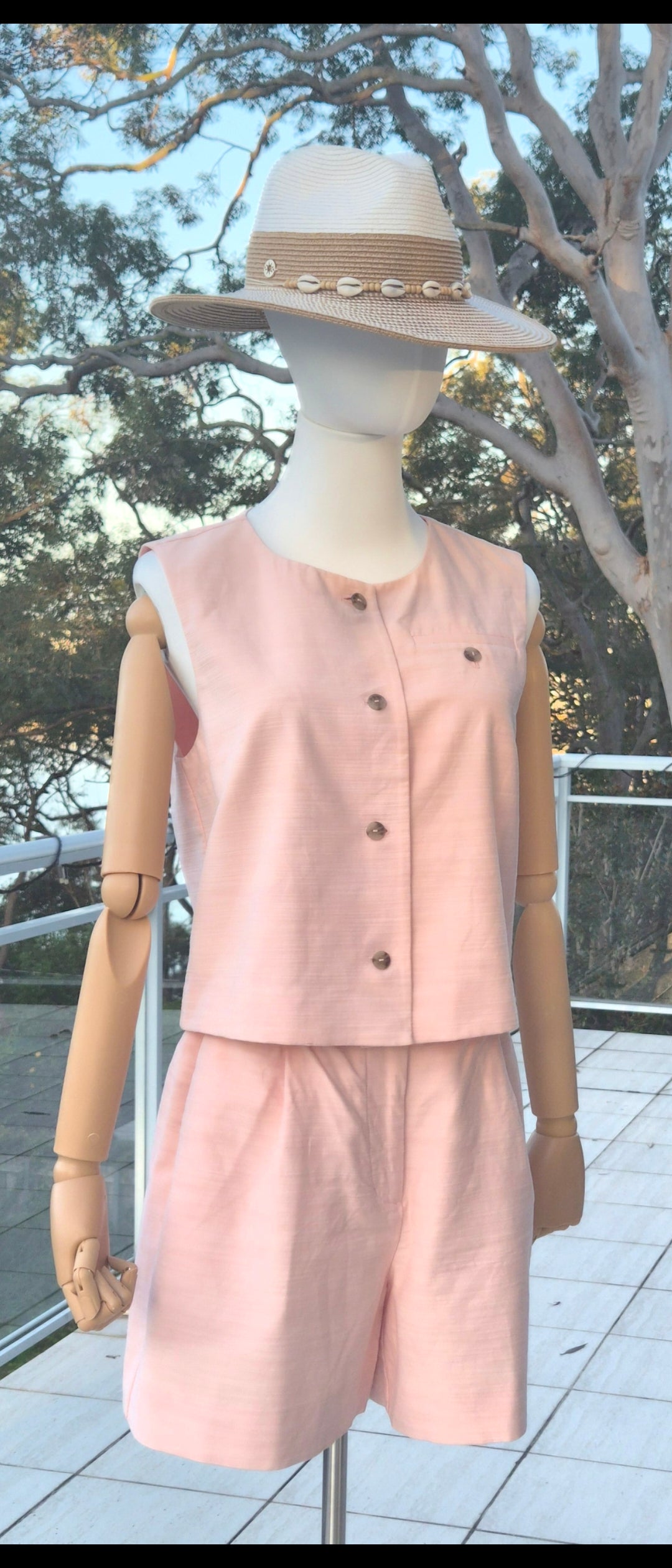 Country Road Textured Guava Top and shirt Set - Size 8