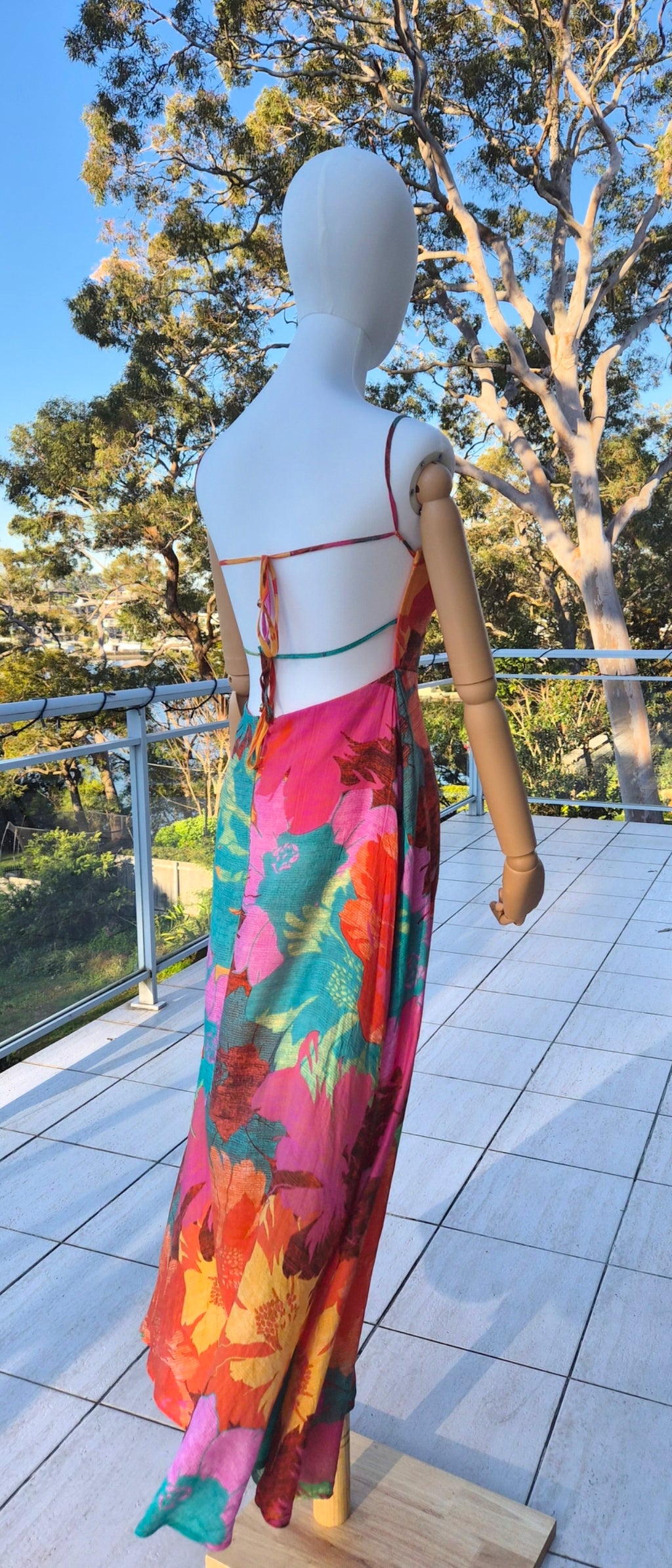 Rahima Maxi in Orange Floral Dress by Billy J - Size S