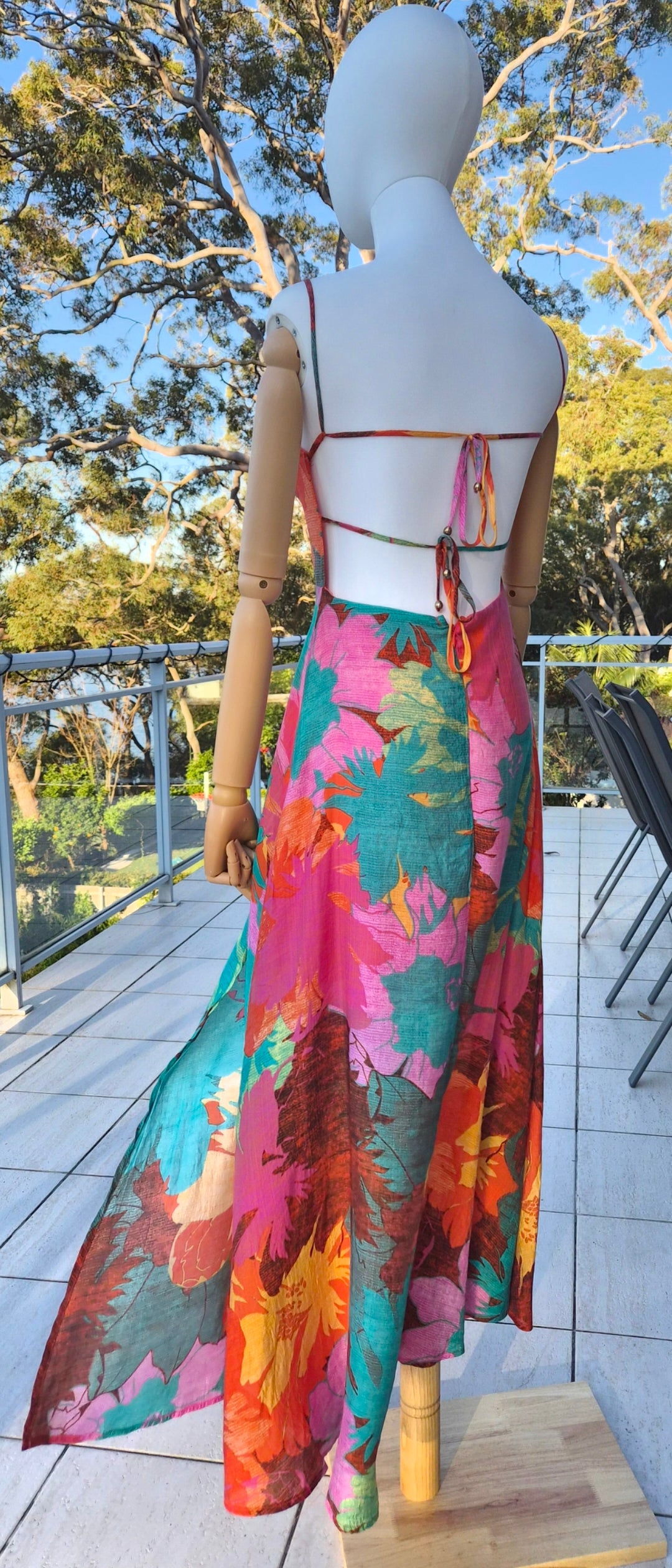 Rahima Maxi in Orange Floral Dress by Billy J - Size S