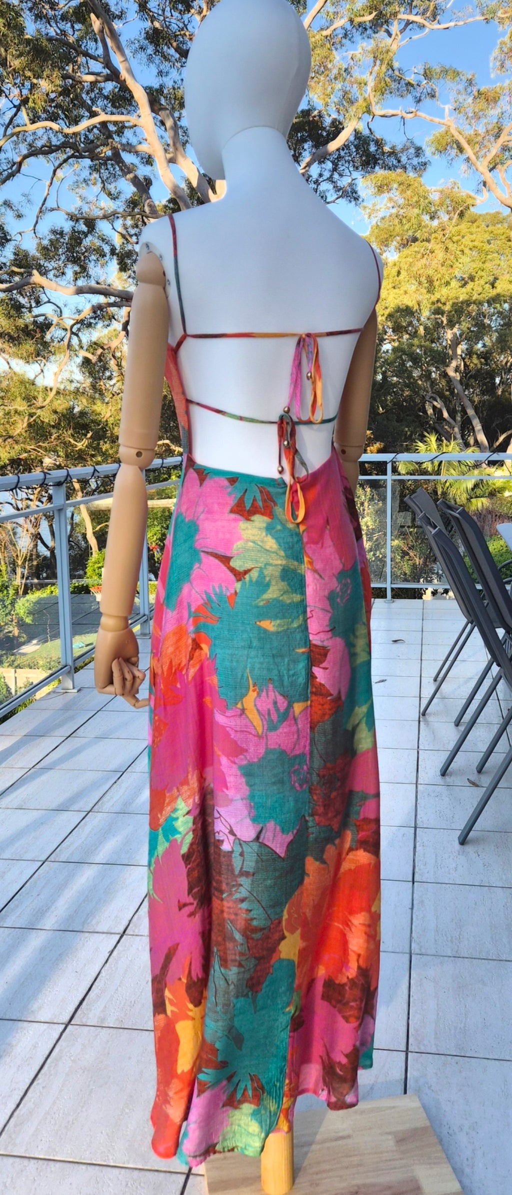 Rahima Maxi in Orange Floral Dress by Billy J - Size S
