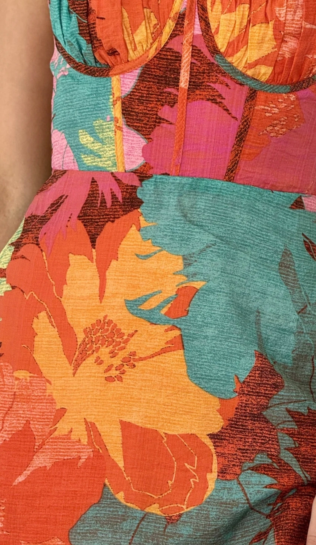 Rahima Maxi in Orange Floral Dress by Billy J - Size S