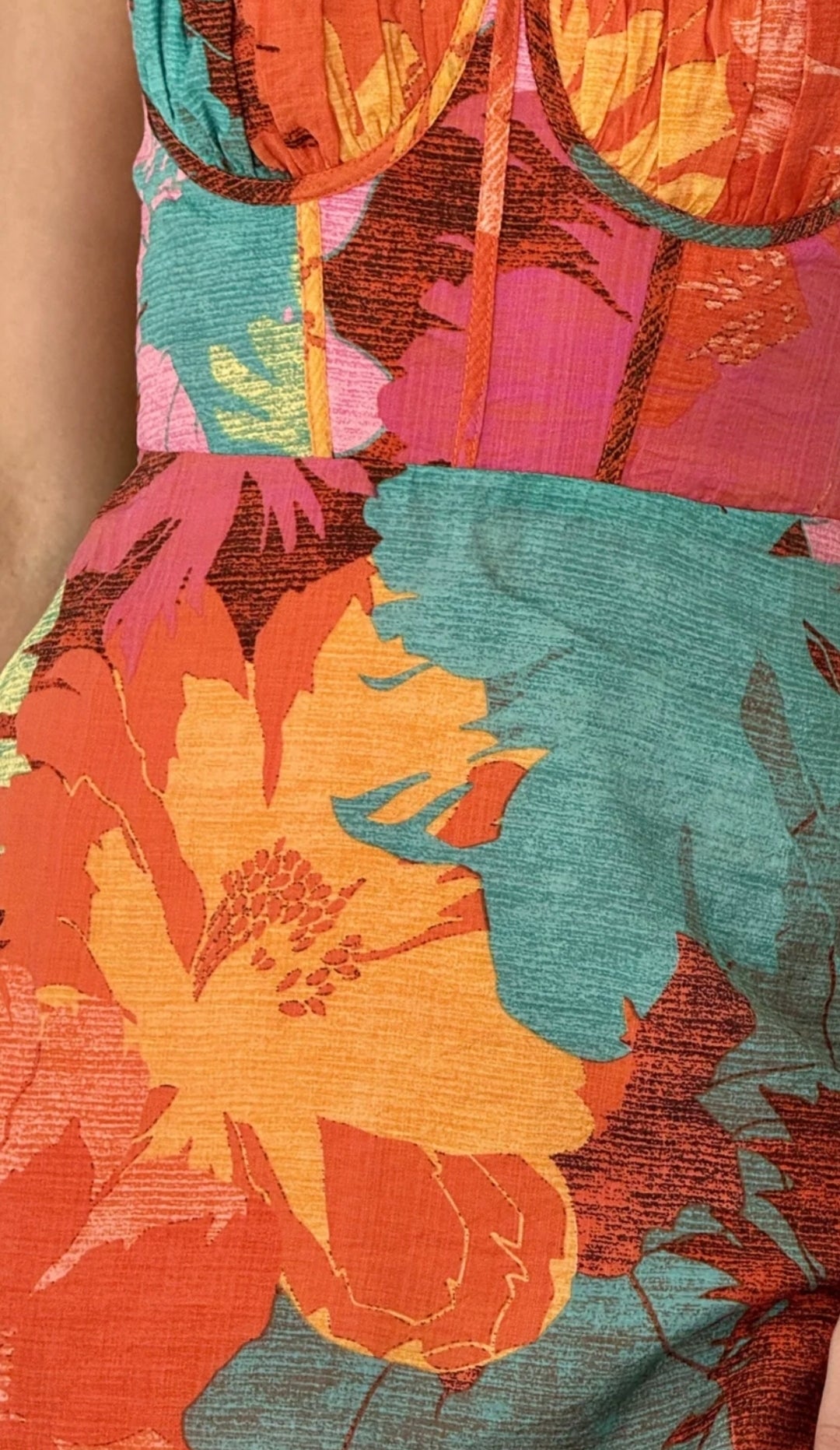 Rahima Maxi in Orange Floral Dress by Billy J - Size S