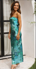 Miya maxi Dress in Green Print by Billy J - Size S