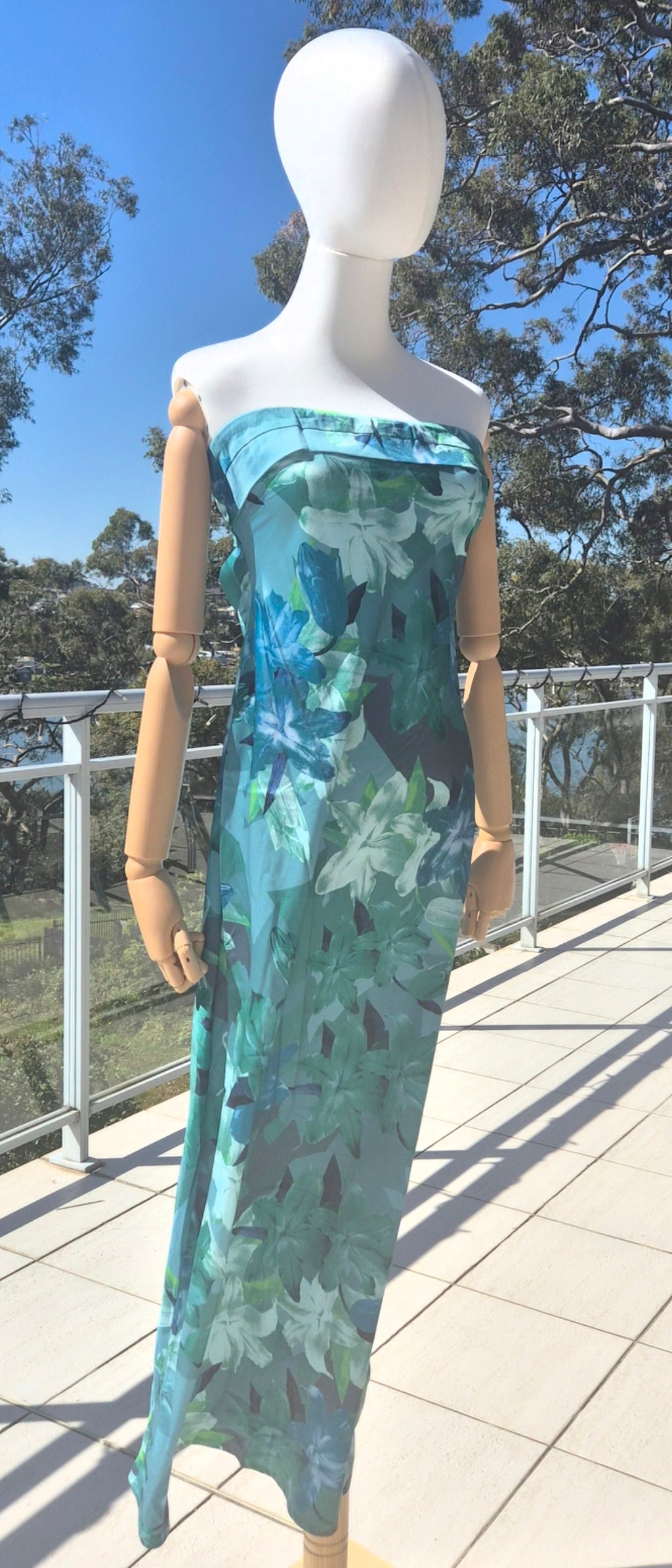 Miya maxi Dress in Green Print by Billy J - Size S
