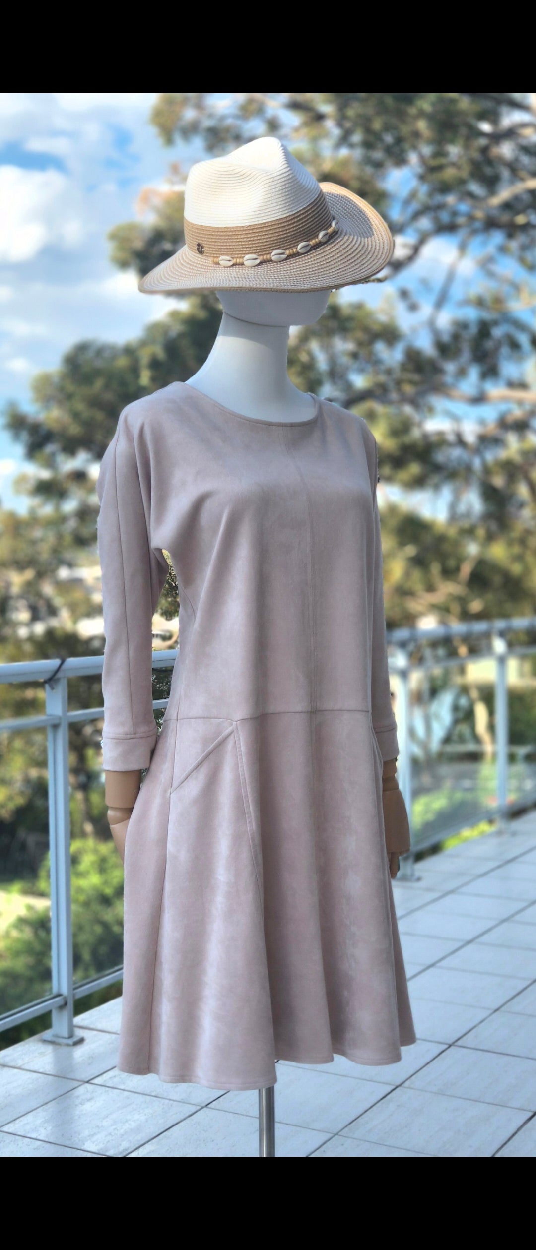 Philosophy Dusty Pink Mauve Faux suede Dress - Size 8