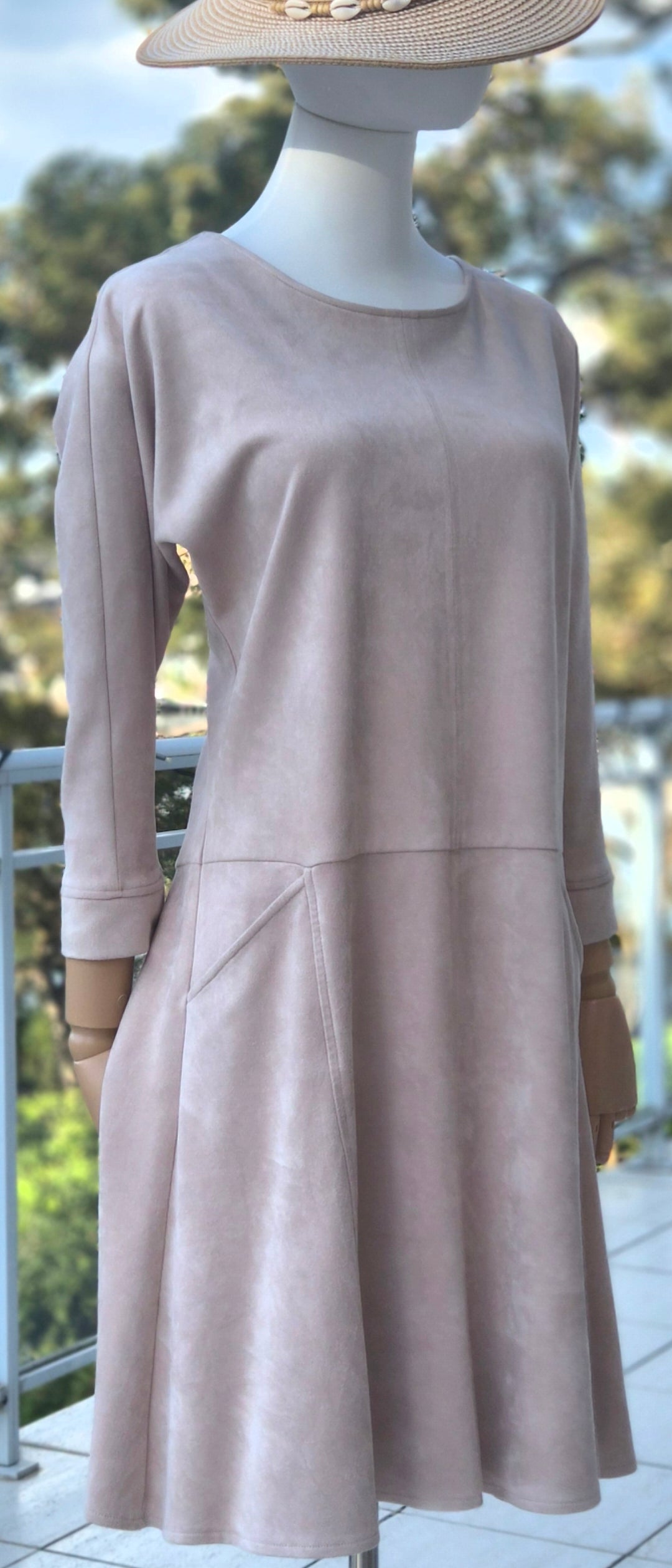 Philosophy Dusty Pink Mauve Faux suede Dress - Size 8
