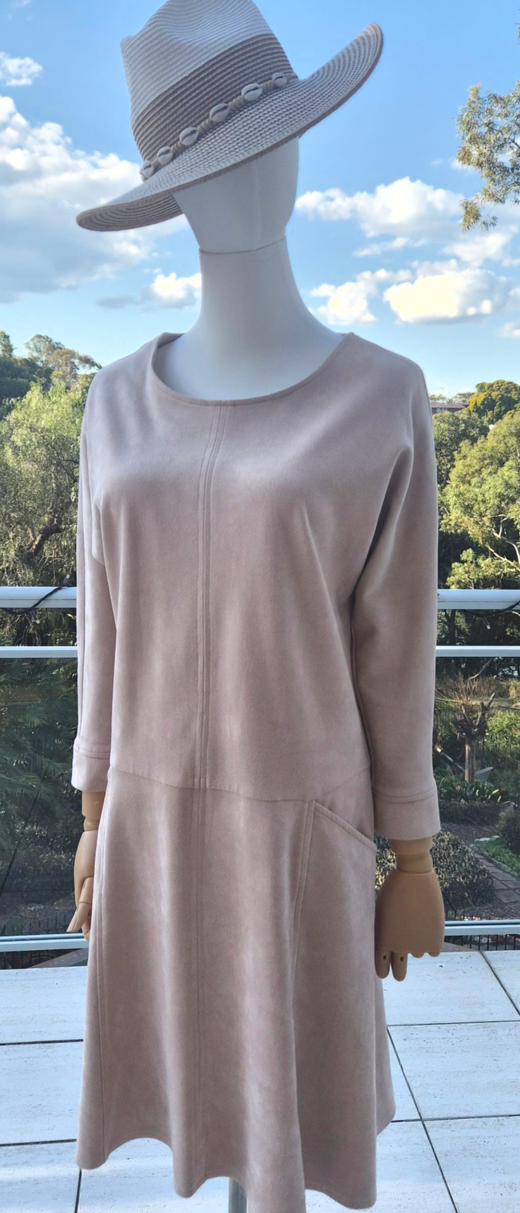Philosophy Dusty Pink Mauve Faux suede Dress - Size 8