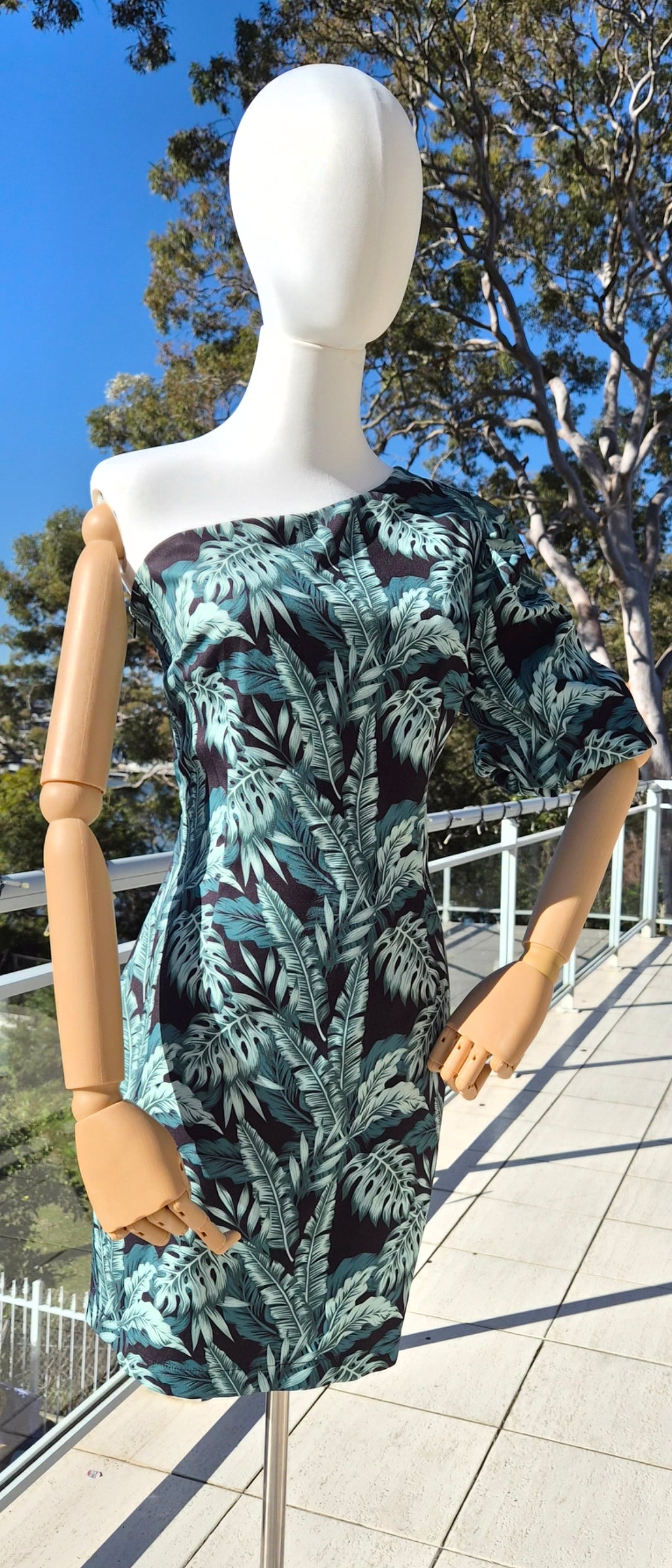 Tropical Botanical Print one-shoulder- Size 10